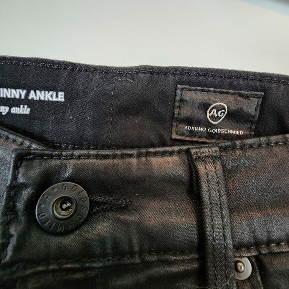 Adriano Goldschmied Farrah High Rise Skinny Ankle Coated Faux Leather Pants 27 - Picture 5 of 10